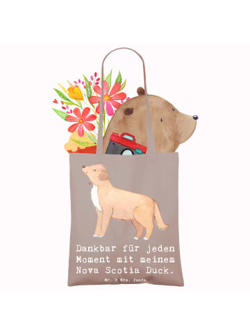 Mr. & Mrs. Panda Tasche Nova Scotia Duck Moment mit Spruch in Braun Pastell