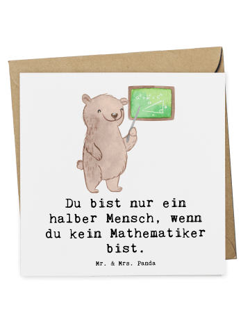 Mr. & Mrs. Panda Deluxe Karte Mathematiker Herz mit Spruch in Weiß