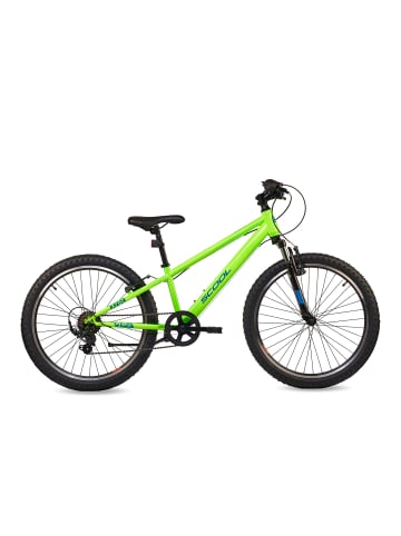 S'COOL Kinderfahrrad - Xroc 24 Zoll 6-Gang | ab 8 Jahre - Neon Green/Ocean