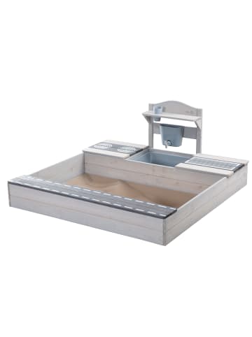 roba Sandkasten aus Holz mit integrierter Matschküche - FSC®-zertifiziert - Grau