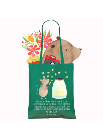 Mr. & Mrs. Panda Schultertasche Maus Sterne mit Spruch in Mint