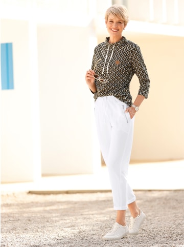 Sieh an! Druck-Shirt in beige-schwarz-bedruckt