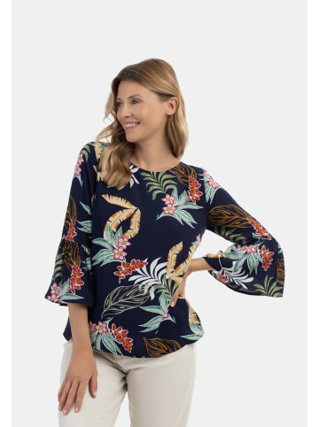 Usha Damen Blusenshirt in Marine Mehrfarbig