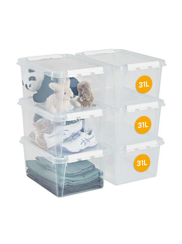 SmartStore 6er-Set Aufbewahrungsbox Classic Transparent 31L