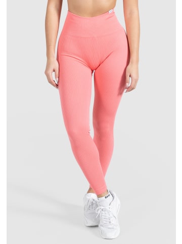 SMILODOX Kompression Leggings Amaze Ripp in Koralle