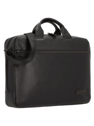 Jost Stockholm Aktentasche Leder 36 cm Laptopfach in schwarz