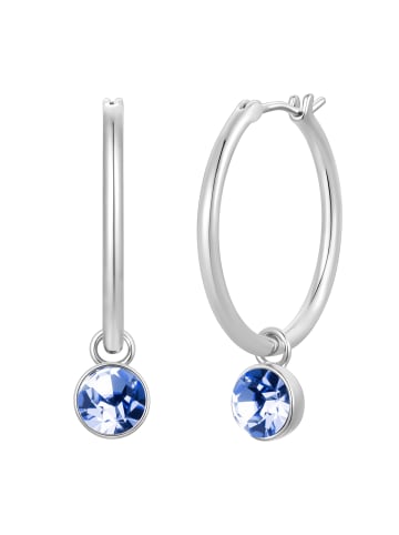 Lulu & Jane Creolen aus Messing mit Glaskristall in silber