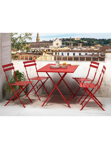 Beliani 5-tlg Gartentisch Set FIORI in Rot