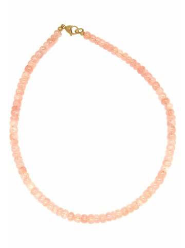 Gemshine Kette ohne Anhänger ROSENQUARZ in gold coloured