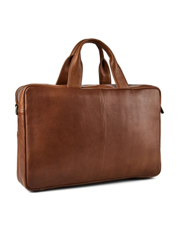 Plevier Jimmy Aktentasche Leder 31 cm Laptopfach in cognac