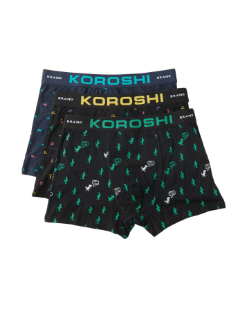 KOROSHI Pack boxer unterhose in bunt