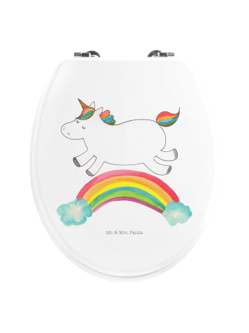 Mr. & Mrs. Panda Klobrille Einhorn Regenbogen ohne Spruch in Weiß
