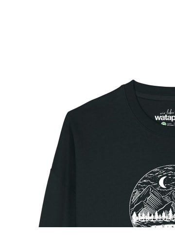 wat? Apparel Sweatshirt Mountains by night in Schwarz