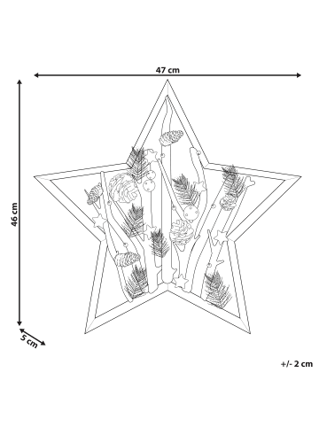 Beliani Dekofigur DOKKA in Braun - (W) 47 x (H) 46 x (L) 5 cm