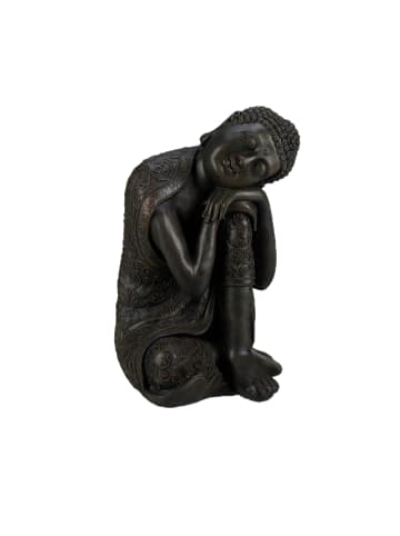 relaxdays Buddha Figur in Dunkelgrau - (H)60 cm