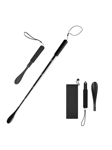 relaxdays Schuhlöffel Teleskop in Schwarz - 39–91 cm