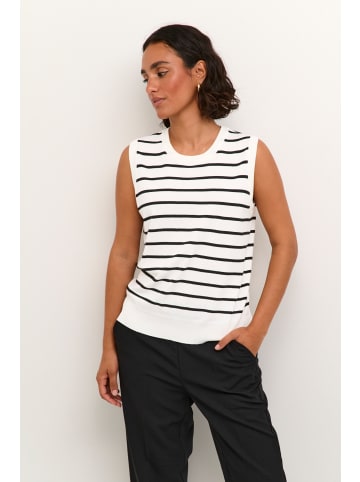 Kaffe Strickpullover KAlizza Regular fit in Chalk / Black stripe