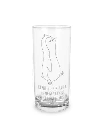 Mr. & Mrs. Panda Glas Pinguin mHerzieren mit Spruch in Transparent