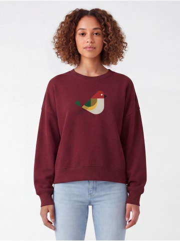 wat? Apparel Sweatshirt Vogel in Weinrot