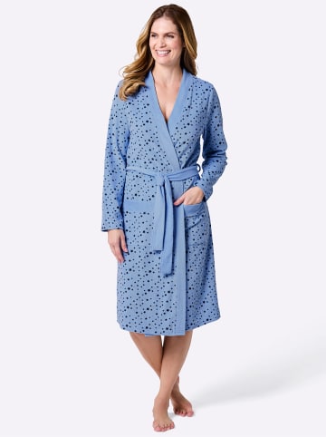 WITT WEIDEN Bademantel in himmelblau-marine-bedruckt