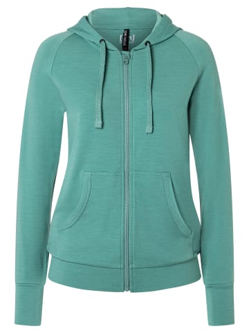 super.natural Merino Hoodie EVERYDAY ZIP in Petrol