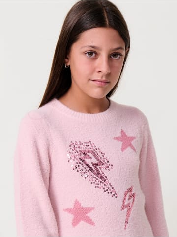 KOROSHI Weiches Jacquard-Strickkleid für Mädchen in pink