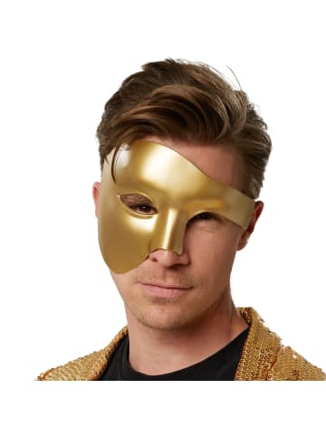 tectake Einfarbige Halbmaske in Einheitsgröße, gold