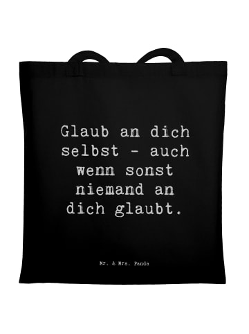 Mr. & Mrs. Panda Jutebeutel Spruch Glaube an dich selbst mit Spruch in Schwarz