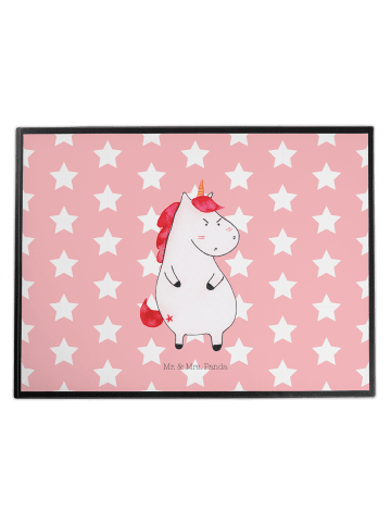 Mr. & Mrs. Panda Schreibunterlage Einhorn Wut ohne Spruch in Rot Pastell