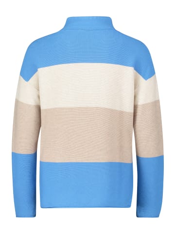 BETTY & CO Strickpullover mit Color Blocking in Blau/Beige