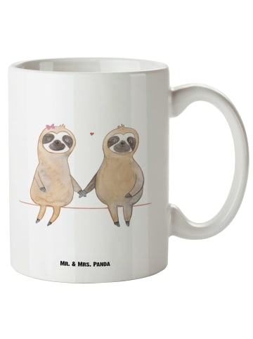 Mr. & Mrs. Panda Pott Faultier Pärchen ohne Spruch in Weiß