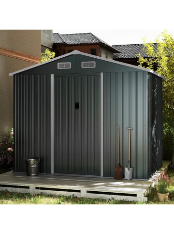 COSTWAY Geräteschuppen 7,17 m³ Türgröße: 75,5*156m in Grau