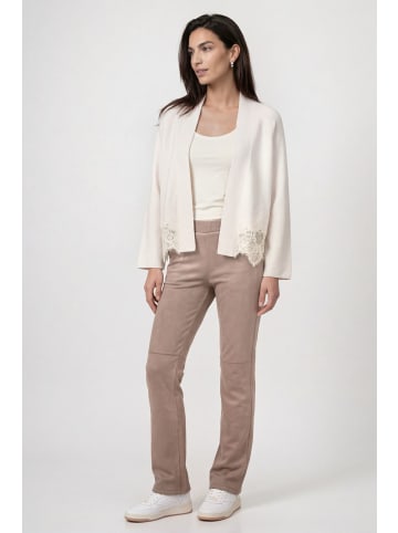 monari Velours Hose mit Straight Leg und Seitentaschen in Taupe
