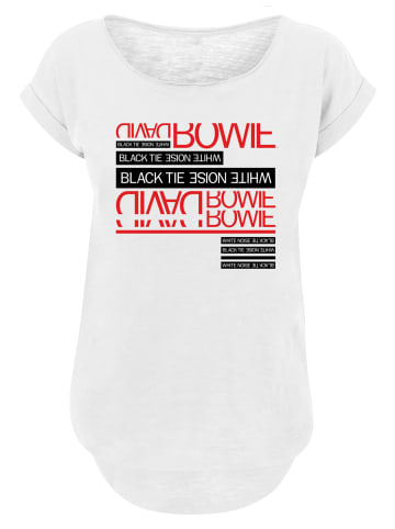 F4NT4STIC Long Cut T-Shirt David Bowie Black Tie White Noise in weiß