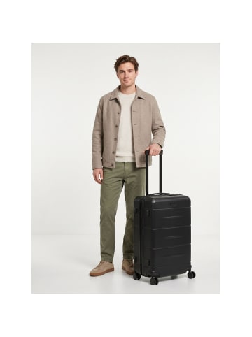Police London 4 Rollen Trolley 74 cm mit Dehnfalte deep black