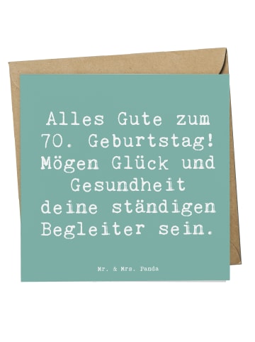 Mr. & Mrs. Panda Klappkarte Spruch 70. Geburtstag Glück und Gesu... in Meeresbrise