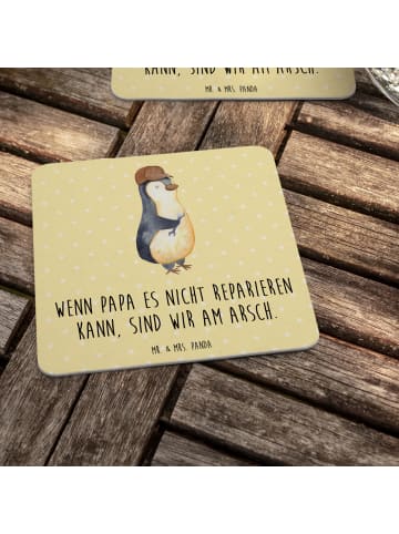 Mr. & Mrs. Panda gläseruntersetzer Wenn Papa es nicht reparieren... in Gelb Pastell