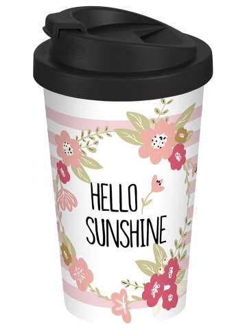 Geda Labels Coffee to go Becher Hello Sunshine in Weiß - 400 ml