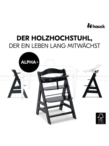 Hauck Alpha Plus Black 4-tlg. Newborn Set - Hochstuhl in schwarz,grau