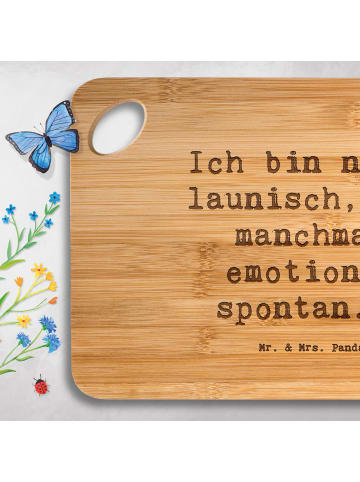 Mr. & Mrs. Panda Frühstücksbrett Spruch Emotionen ausdrücken mit... in Braun