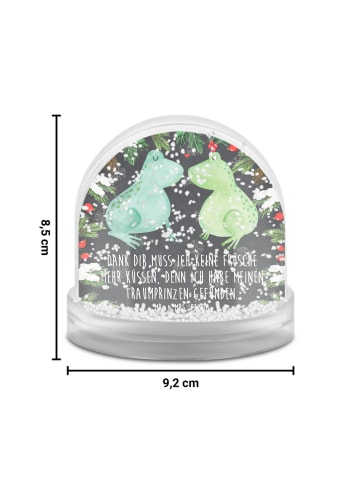 Mr. & Mrs. Panda Weihnachts Schneekugel Frosch Liebe mit Spruch in Kreidetafel