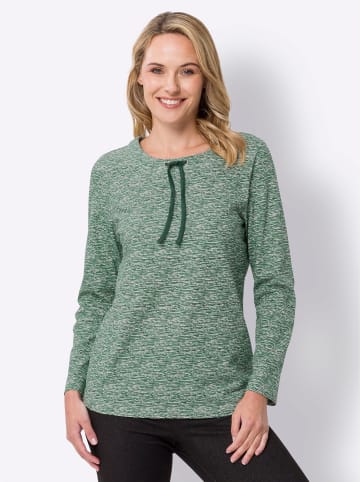 Sieh an! Langarmshirt in moos-ecru-bedruckt
