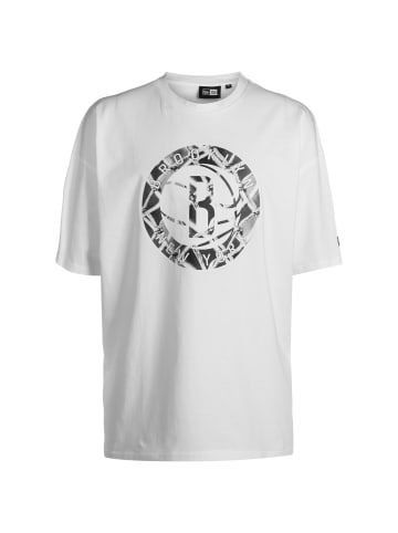 NEW ERA T-Shirt NBA Brooklyn Nets Infill Logo in weiß / grau