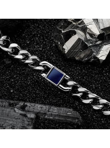 Holzkern Herren-Kette Edelstahl Bodyguards Marmor/Silberfarben