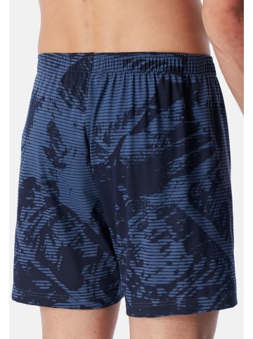 Schiesser Boxershorts Single Jersey in Dunkelblau / blau