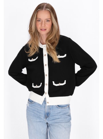 DreiMaster Women Cardigan in black offwhite