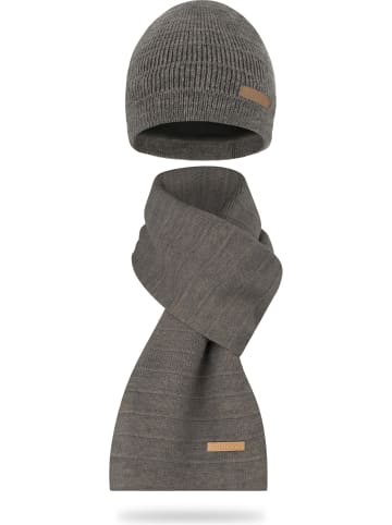 normani Winterset mit Mütze und Schal Sudbury in Beige meliert