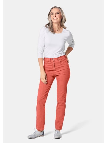 GOLDNER High-Stretch-Jeanshose Damen Jeans Slim Fit LOUISA mit Stretch-Anteil in papaya