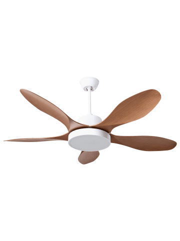 Beliani Deckenventilator mit Licht BARBET in Braun/Weiß - (W) 132 x (H) 50 x (L) 132 cm