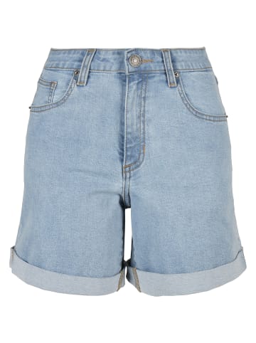 Urban Classics Urban Classics Damen Ladies Organic Stretch Denim 5 Pocket Shorts in clearblue bleached
